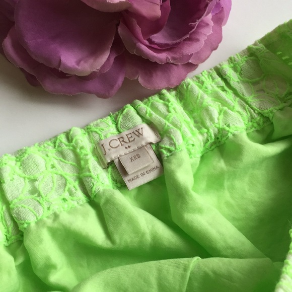 J. CREW Factory Green Floral Eyelet Lace Skirt - Picture 6 of 7